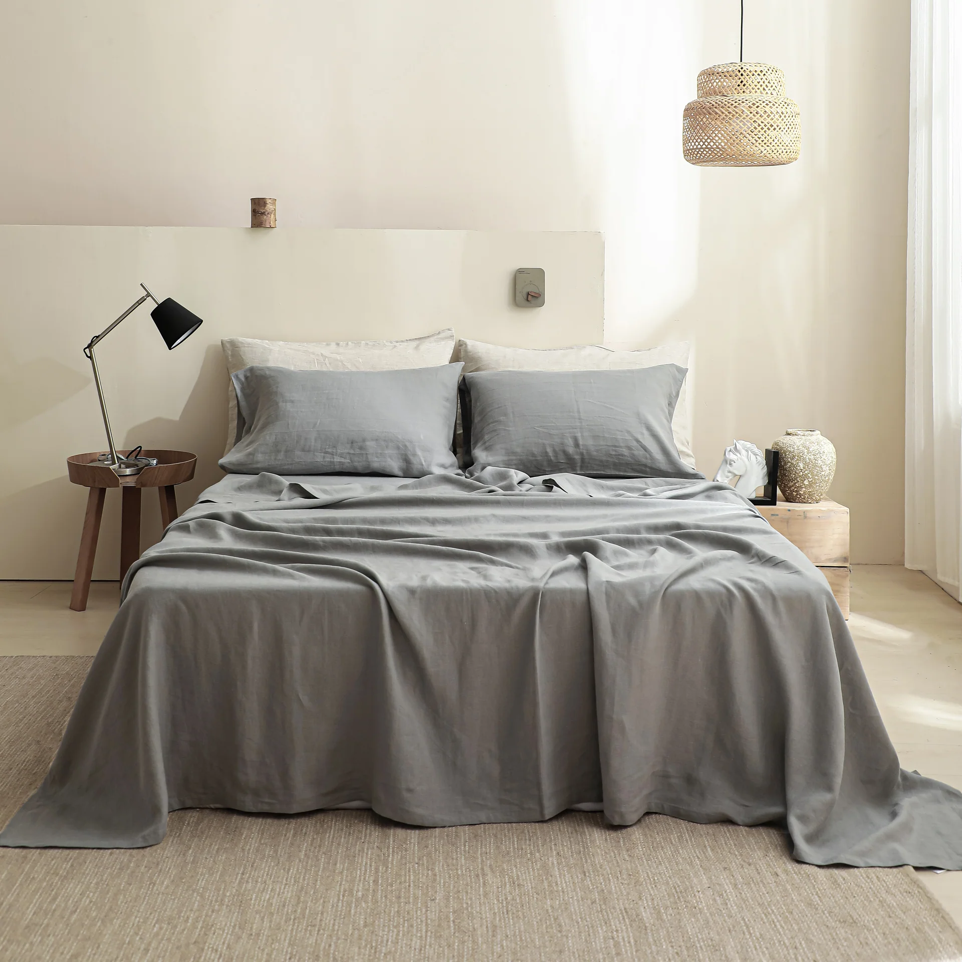 Ultimate Grey-Linen Sheet Set