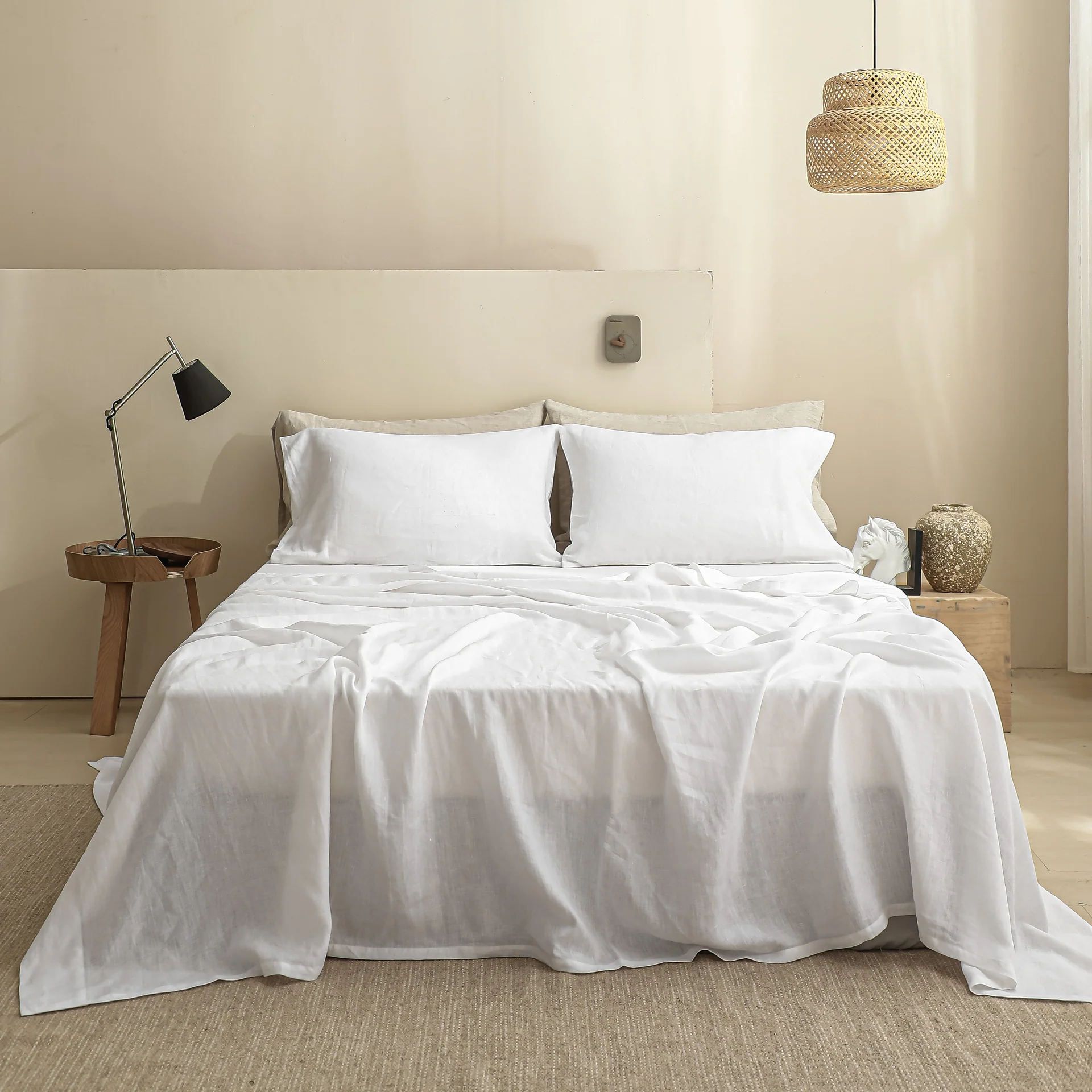 White-Linen Sheet Set